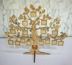 Family Tree Picture Frame Stand with Hanging Photos S0000430 file cdr and dxf pdf free vector download for Laser cut