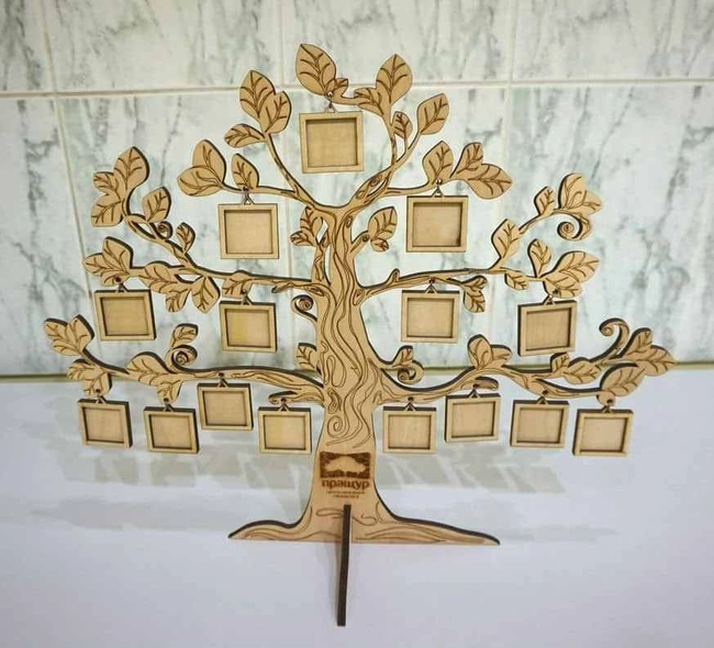 Family Tree Picture Frame Stand with Hanging Photos S0000430 file cdr and dxf pdf free vector download for Laser cut