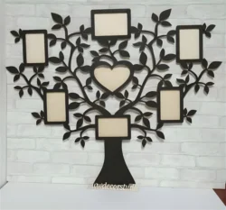 Family Tree with 7 Picture Photo Frame S0000431 file cdr and dxf pdf free vector download for Laser cut