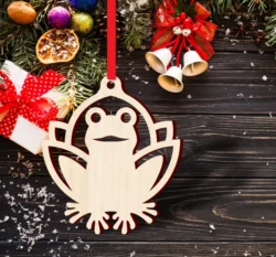 Frog christmas ornament S0000942 file cdr and dxf pdf free vector download for Laser cut