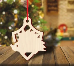 Hedgehog christmas pendant S0001021 file cdr and dxf pdf free vector download for Laser cutLaser cut