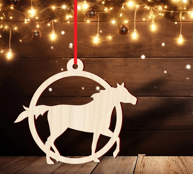 Horse christmas ornament S0001028 file cdr and dxf pdf free vector download for Laser cutLaser cut