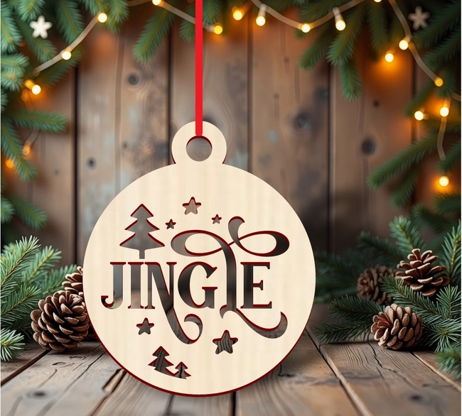 Jingle christmas bauble ornament S0001034 file cdr and dxf pdf free vector download for Laser cutLaser cut