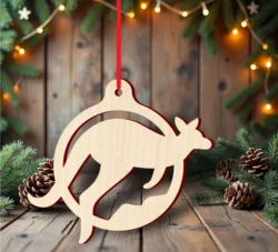 Kangaroo christmas ornament S0001036 file cdr and dxf pdf free vector download for Laser cutLaser cut