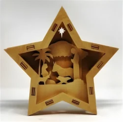 Layered nativity christmas light star box S0000563 file cdr and dxf pdf free vector download for Laser cut