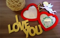 Love Heart Photo Frames with Angel S0000578 file cdr and dxf pdf free vector download for Laser cut