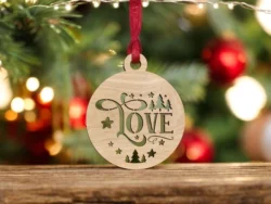 Love bauble christmas tree decoration S0001047 file cdr and dxf pdf free vector download for Laser cutLaser cut