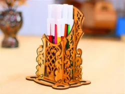 Luxury pen holder S0000582 file cdr and dxf pdf free vector download for Laser cut