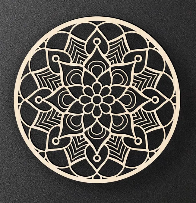 Mandala E0023384 file cdr and dxf pdf free vector download for Laser cut