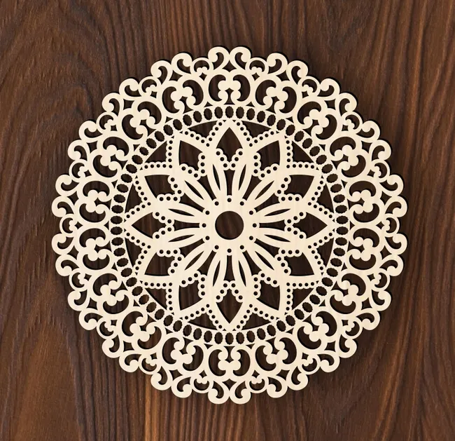 Mandala E0023385 file cdr and dxf pdf free vector download for Laser cut