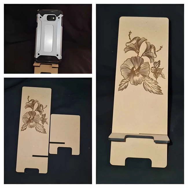 Mobile phone holder with flowers S0000998 file cdr and dxf pdf free vector download for Laser cut