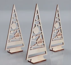 Modern christmas tree decor S0000105 file cdr and dxf pdf free vector download for Laser cut