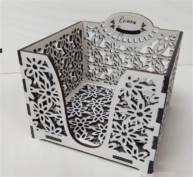 Napkin holder square box S0000639 file cdr and dxf pdf free vector download for Laser cut