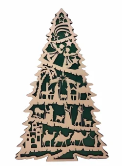 Nativity tree with stand S0000645 file cdr and dxf pdf free vector download for Laser cut