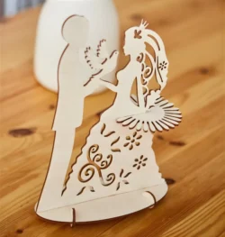 Newlyweds Couple Napkin Holder Pigeon in Hand S0000647 file cdr and dxf pdf free vector download for Laser cut