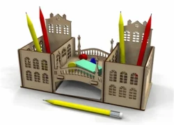 Old City Theme Pen Holder Desk Organizer S0000597 file cdr and dxf pdf free vector download for Laser cut