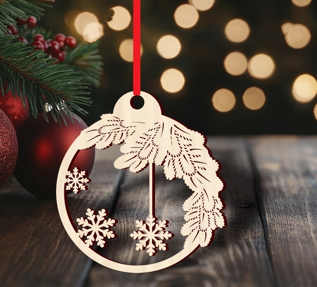 Ornate bauble christmas tree decoration S0001065 file cdr and dxf pdf free vector download for Laser cut