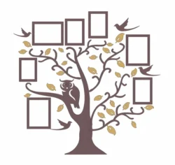 Owl On Tree Branch Family Photo Frame S0000602 file cdr and dxf pdf free vector download for Laser cut