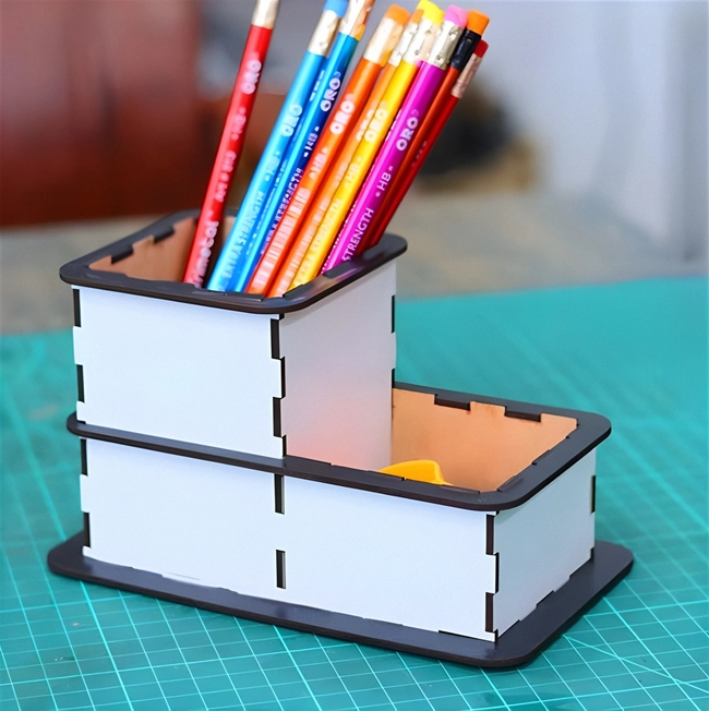 Pen holder template office S0000094 file cdr and dxf pdf free vector download for Laser cut