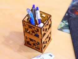 Pencil holder wooden pen organizer pencil box S0000689 file cdr and dxf pdf free vector download for Laser cut