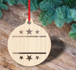 Personalized christmas ornament with stars S0001080 file cdr and dxf pdf free vector download for Laser cut