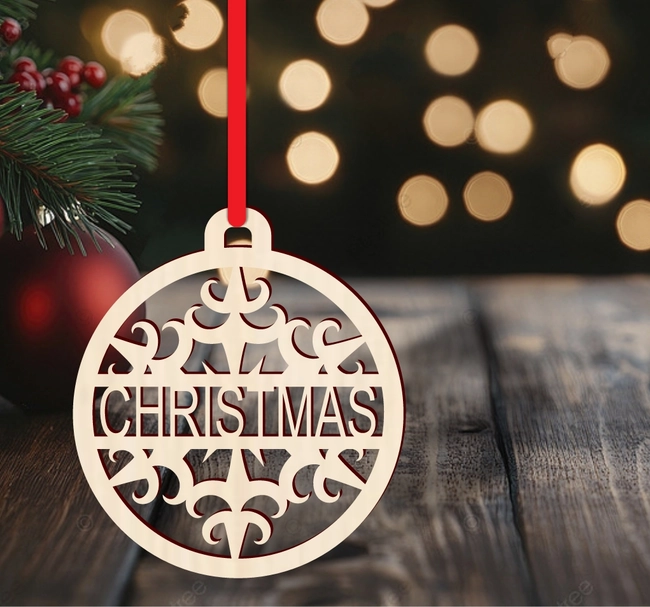 Personalized decorative christmas bauble S0001083 file cdr and dxf pdf free vector download for Laser cut