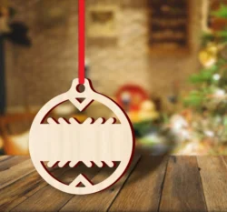 Personalized name christmas ball S0001088 file cdr and dxf pdf free vector download for Laser cut