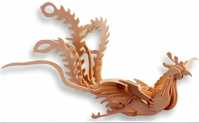 Phoenix 3D Wooden Bird Puzzle S0000725 file cdr and dxf pdf free vector download for Laser cut