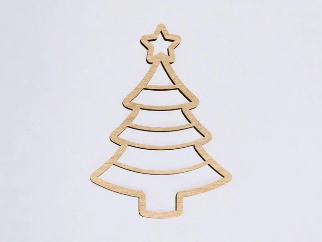 Pine tree christmas star ornament S0001098 file cdr and dxf pdf free vector download for Laser cut