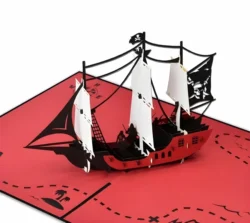 Pirate Ship 3D Pop Up Greeting Card S0000652 file cdr and dxf pdf free vector download for Laser cut