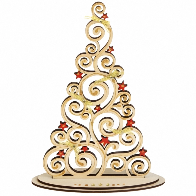 Plywood christmas tree on stand S0000657 file cdr and dxf pdf free vector download for Laser cut