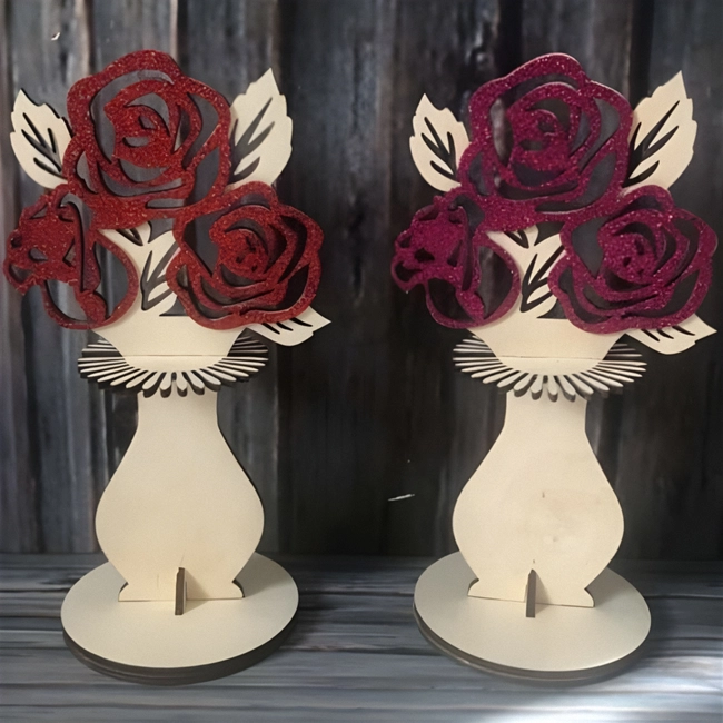 Plywood flower napkin holder wooden napkin stand S0000662 file cdr and dxf pdf free vector download for Laser cut