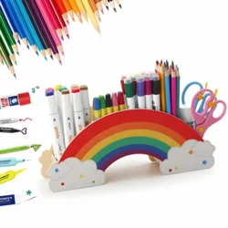 Rainbow desk organizer pencil holder S0000173 file cdr and dxf pdf free vector download for Laser cut