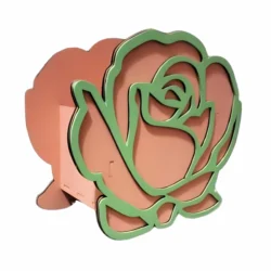 Rose shaped wooden flower box S0000176 file cdr and dxf pdf free vector download for