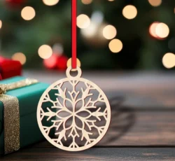 Round christmas tree ornament S0001113 file cdr and dxf pdf free vector download for Laser cut