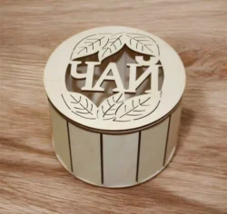 Round wooden tea caddy S0001115 file cdr and dxf pdf free vector download for Laser cut