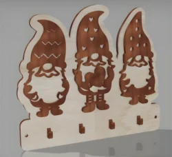 Santa Claus Wooden Wall Key Holder S0000147 file cdr and dxf pdf free vector download for Laser cut