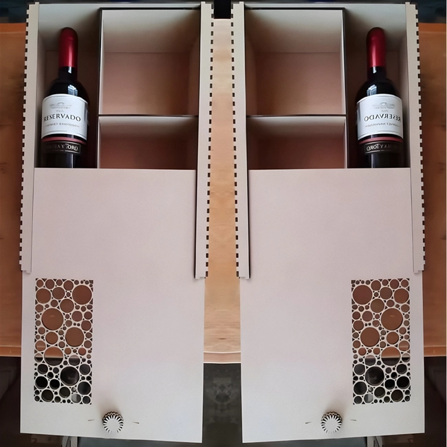 Slide top wine bottle box with compartments S0000204 file cdr and dxf pdf free vector download for Laser cut