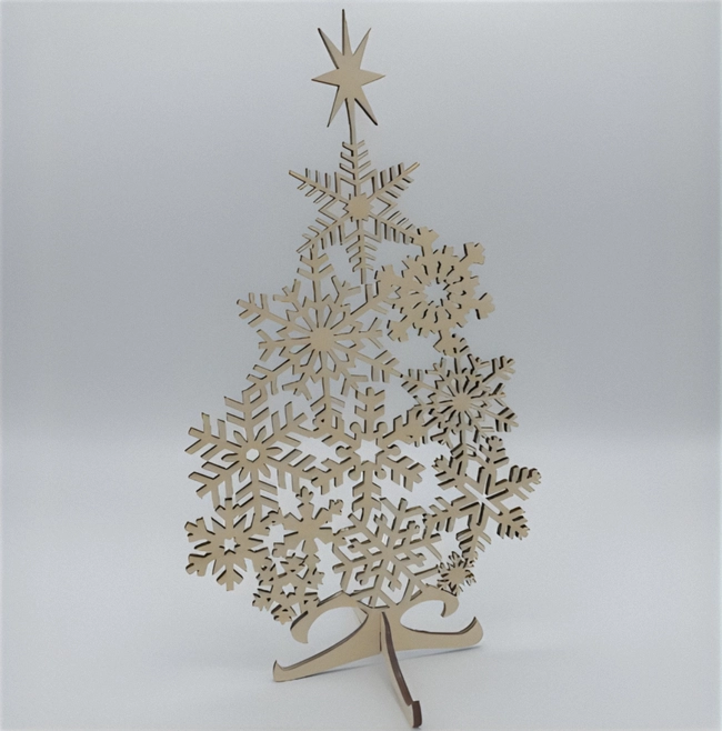 Snowflake christmas tree S0000208 file cdr and dxf pdf free vector download for Laser cut