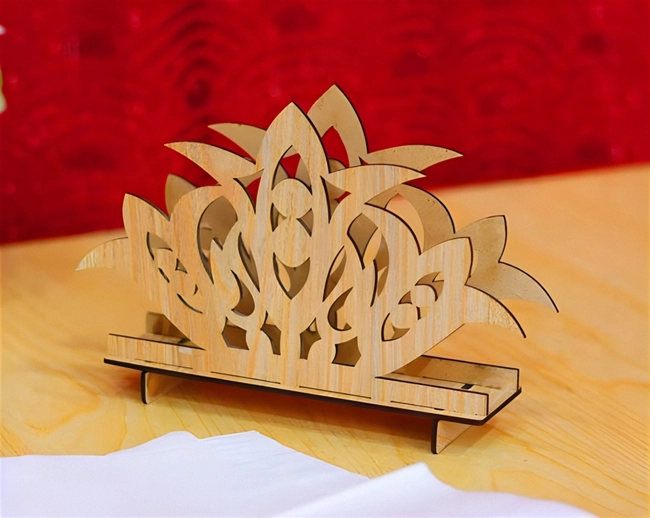 Tabletop standing napkin holder template 3mm S0000224 file cdr and dxf pdf free vector download for Laser cut