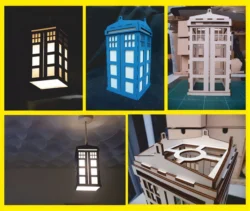 Tardis Night Light Hanging Lamp Shade S0000225 file cdr and dxf pdf free vector download for Laser cut