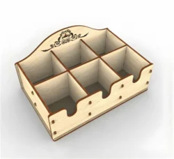 Tea bag storage box with 6 compartments S0001153 file cdr and dxf pdf free vector download for Laser cut