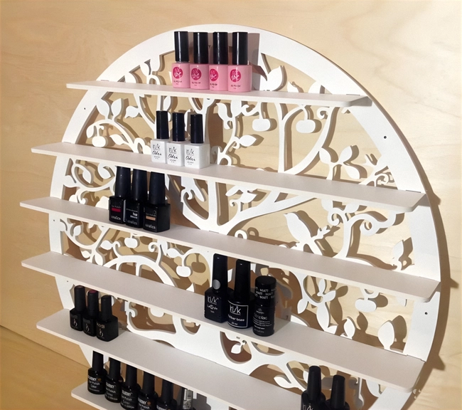 Tier Wall Mount Tree Nail Polish Rack S0000305 file cdr and dxf pdf free vector download for Laser cut