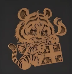 Tiger S0000307 file cdr and dxf pdf free vector download for Laser cut