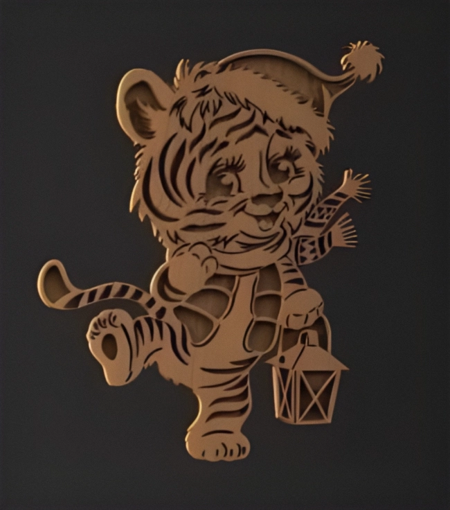 Tiger S0000336 file cdr and dxf pdf free vector download for Laser cut