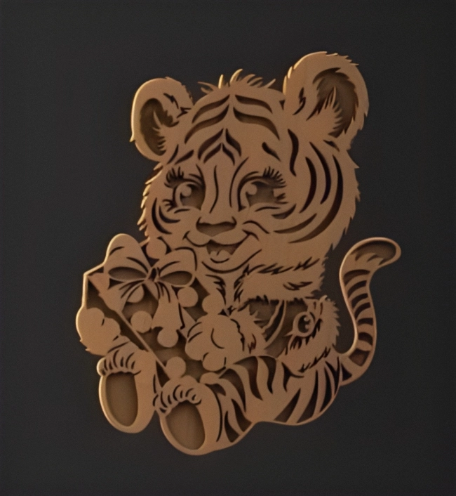 Tiger S0000356 file cdr and dxf pdf free vector download for Laser cut