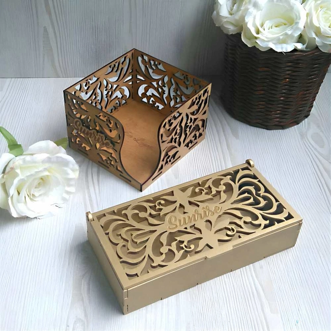 Tissue box and napkin holder S0001171 file cdr and dxf pdf free vector download for Laser cut