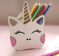 Unicorn Pen Pencil Holder Box for Girls S0000757 file cdr and dxf pdf free vector download for Laser cut