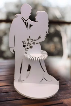 Wedding napkin holder couple S0000191 file cdr and dxf pdf free vector download for Laser cut