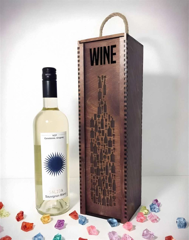 Wine bottle box with sliding lid S0000760 file cdr and dxf pdf free vector download for Laser cut